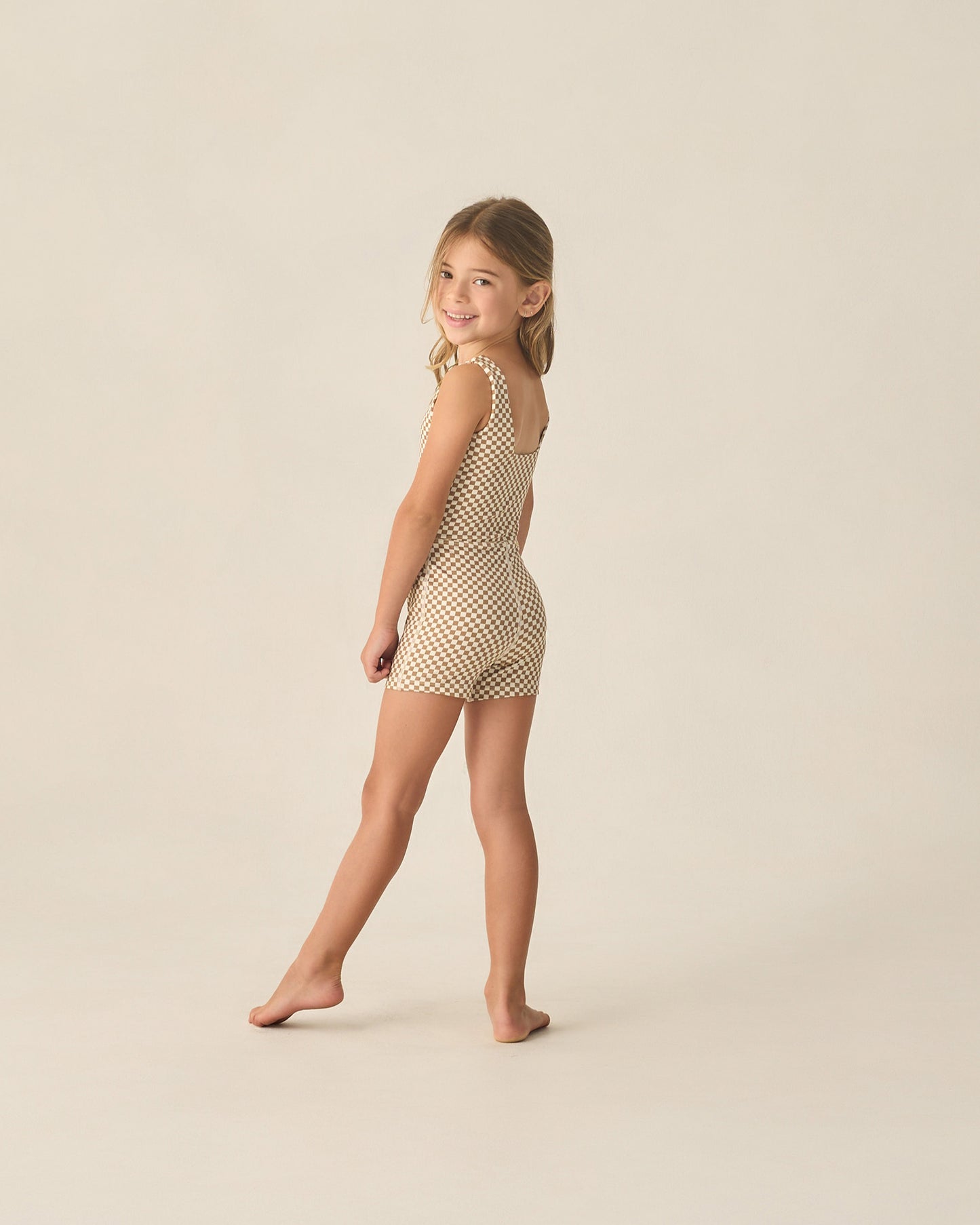 Rylee and Cru Malibu Bodysuit - Ocre Check