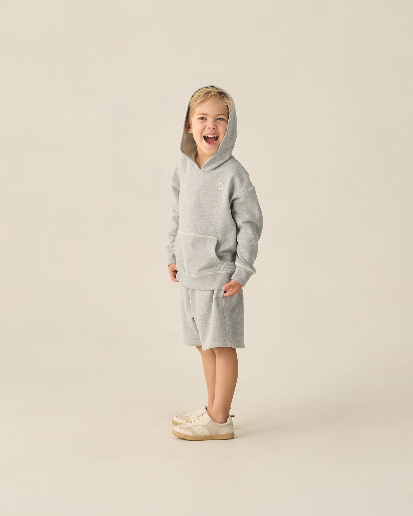 Rylee and Cru Boxing Short - Heathered Grey