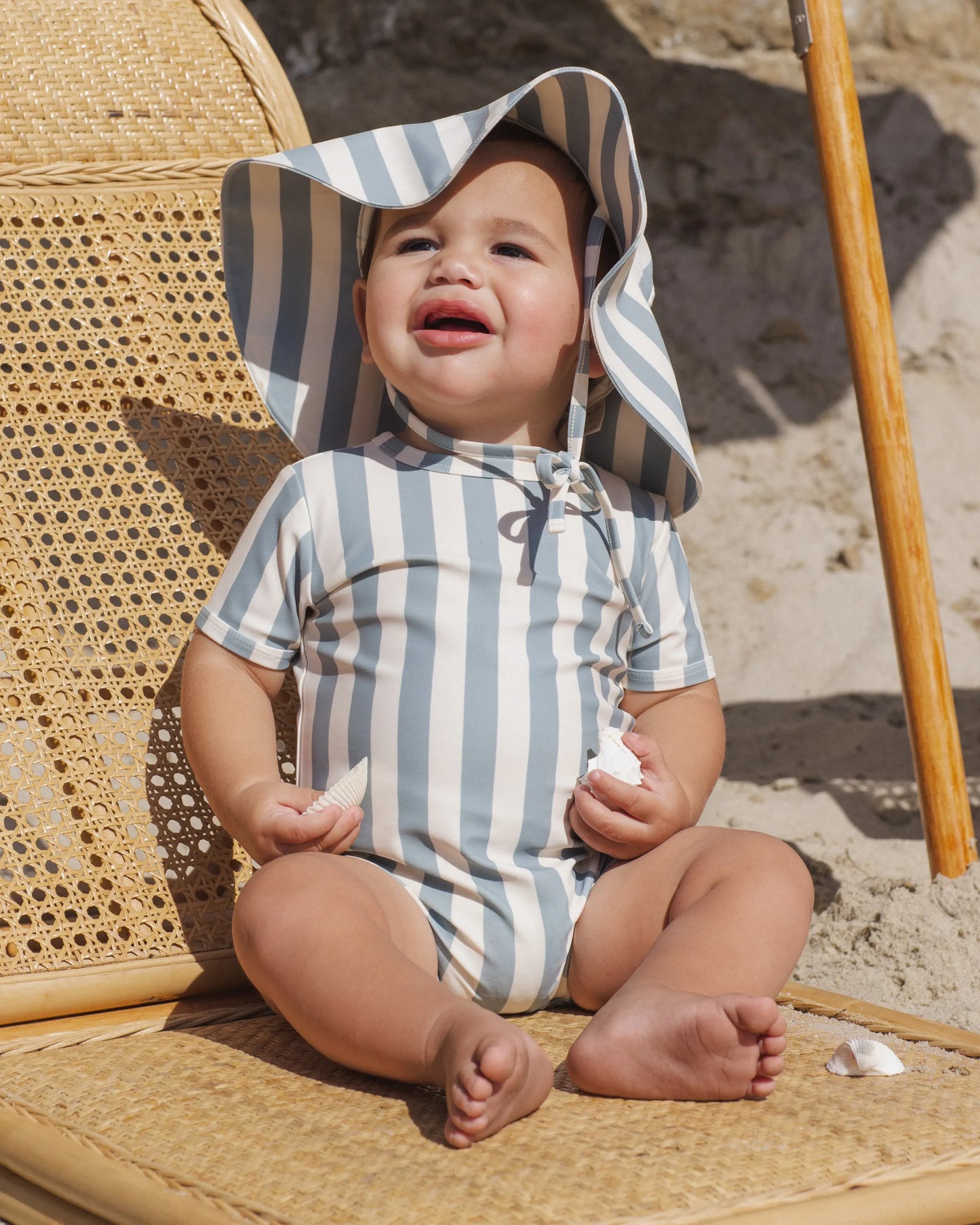 Rylee and Cru Shorty One-Piece - Green Stripe
