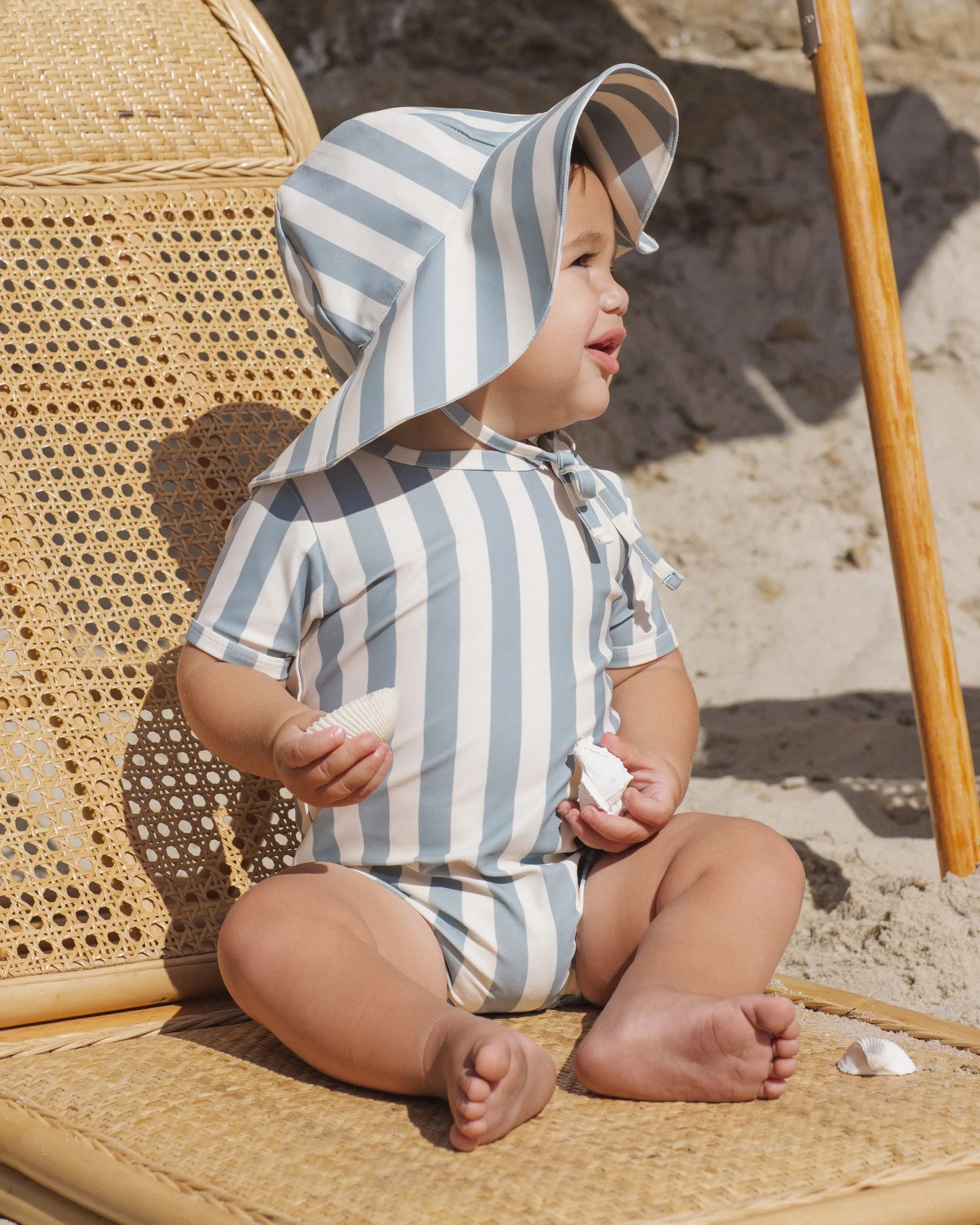 Rylee and Cru Shorty One-Piece - Green Stripe