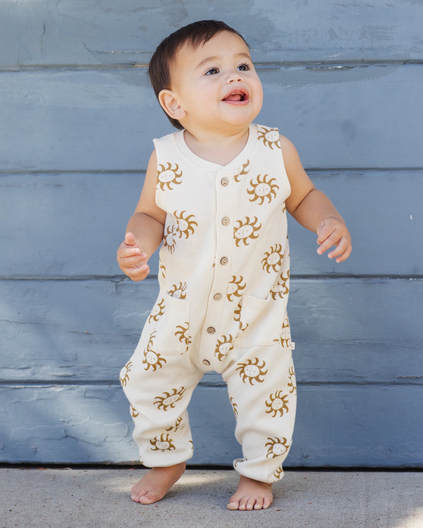 Rylee and Cru Summer Waffle Jumpsuit - Sunny