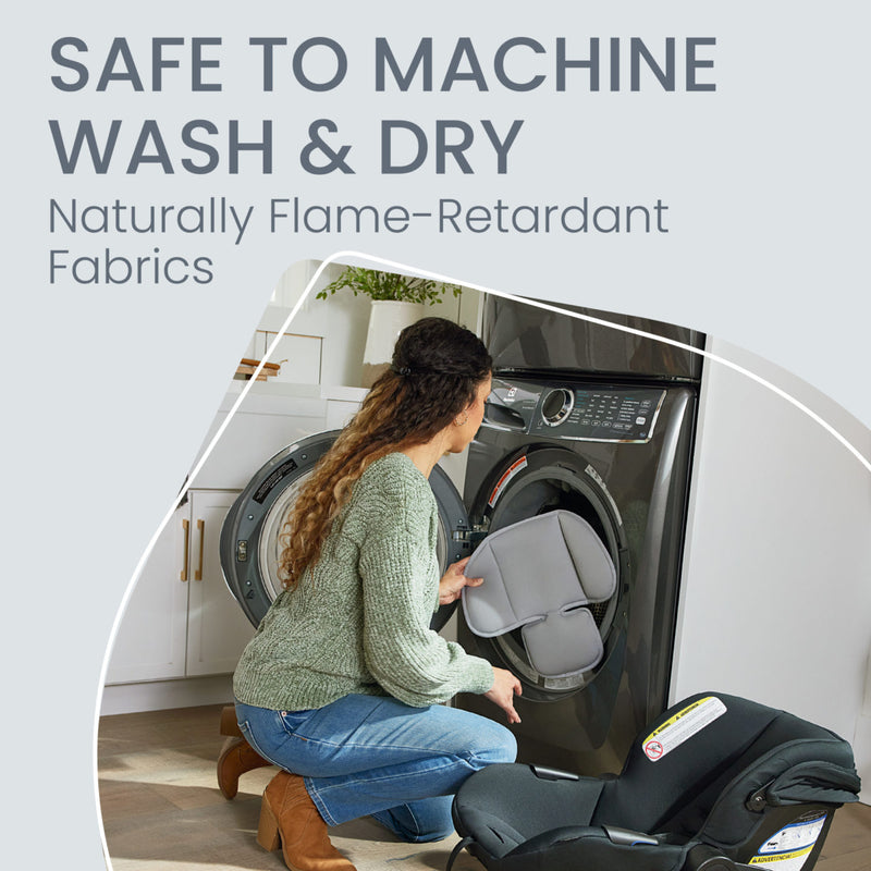 Woman puts Britax Willow Brook Travel System fabric in washing machine - Onyx Glacier