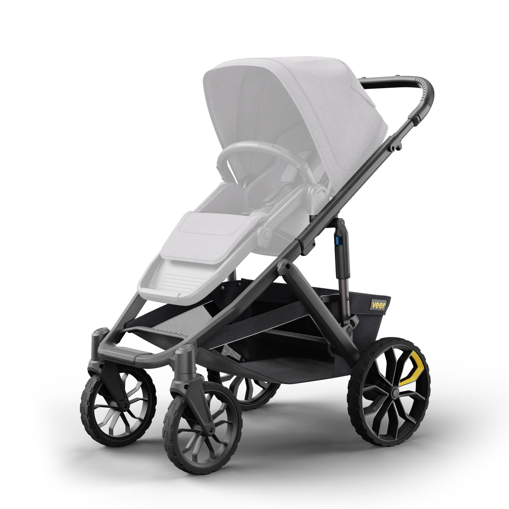 Veer Switch&Roll Luxe with Infant Car Seat Adapter Bundle - &Roll Stroller Frame / Switchback Seat Luxe - Gray Granite / Adapter