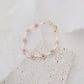 Joyful Bead Company Petal Pink Flower Bracelet - Gold