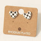 Fame Gold Dipped Epoxy Checkered Heart Stud Earrings