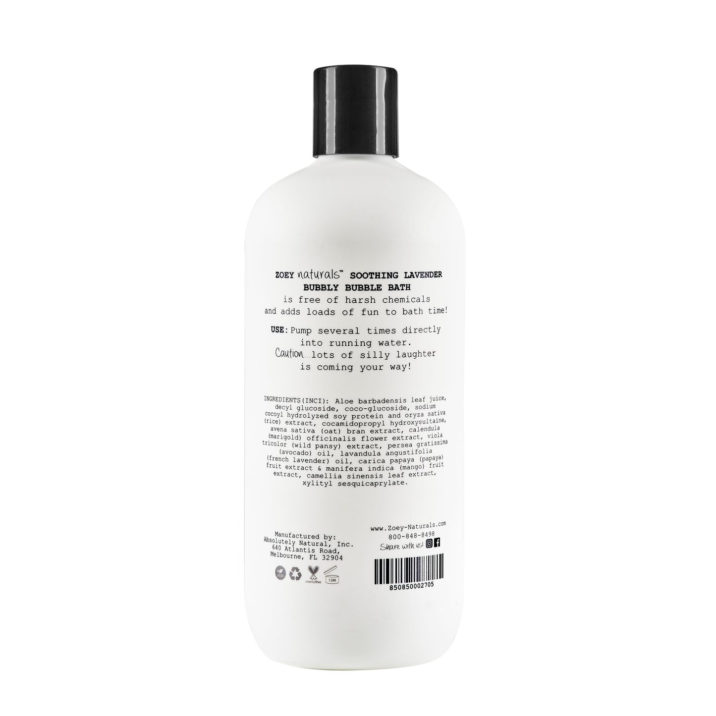 Zoey Naturals Bubbly Bubble Bath - 17 fl oz - Soothing Lavender
