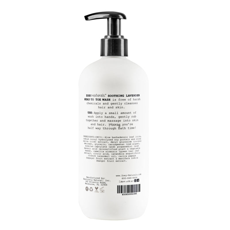 Zoey Naturals Head To Toe Wash - 17 fl oz - Soothing Lavender