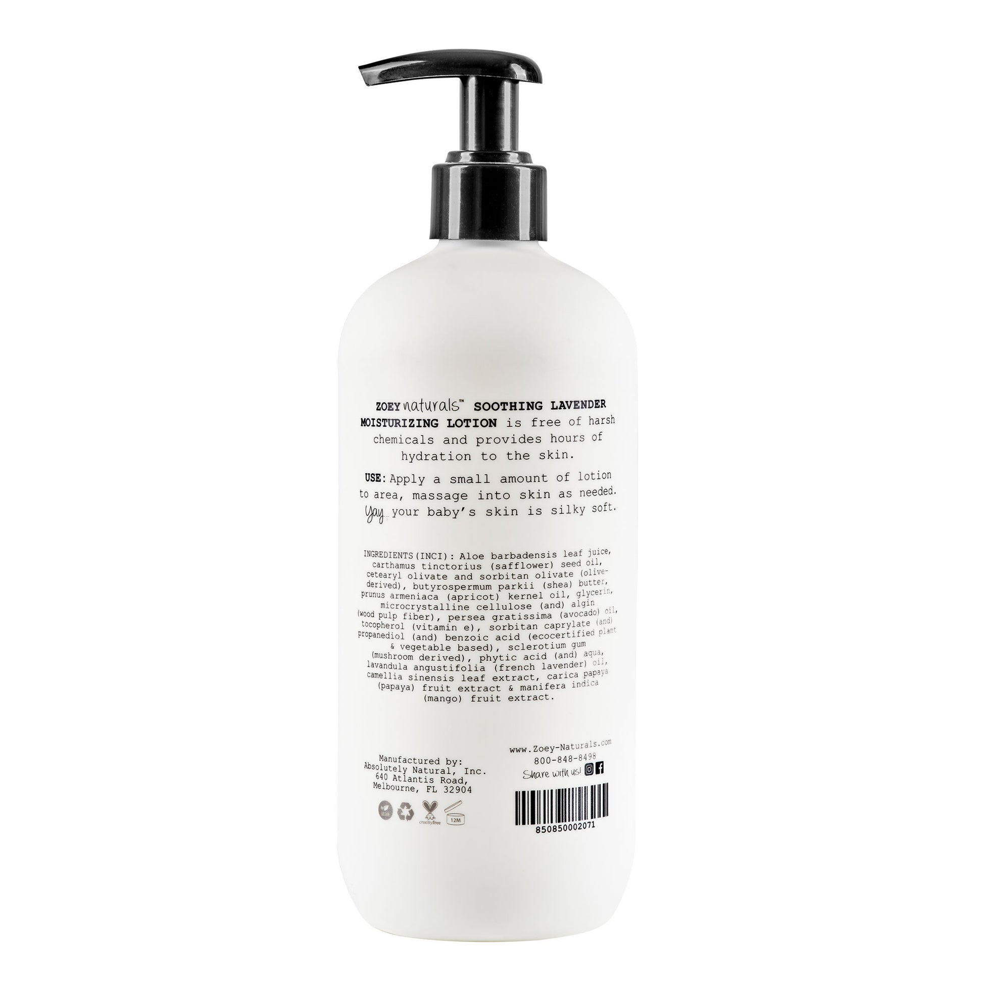 Zoey Naturals Moisturizing Lotion - 17 fl oz - Soothing Lavender