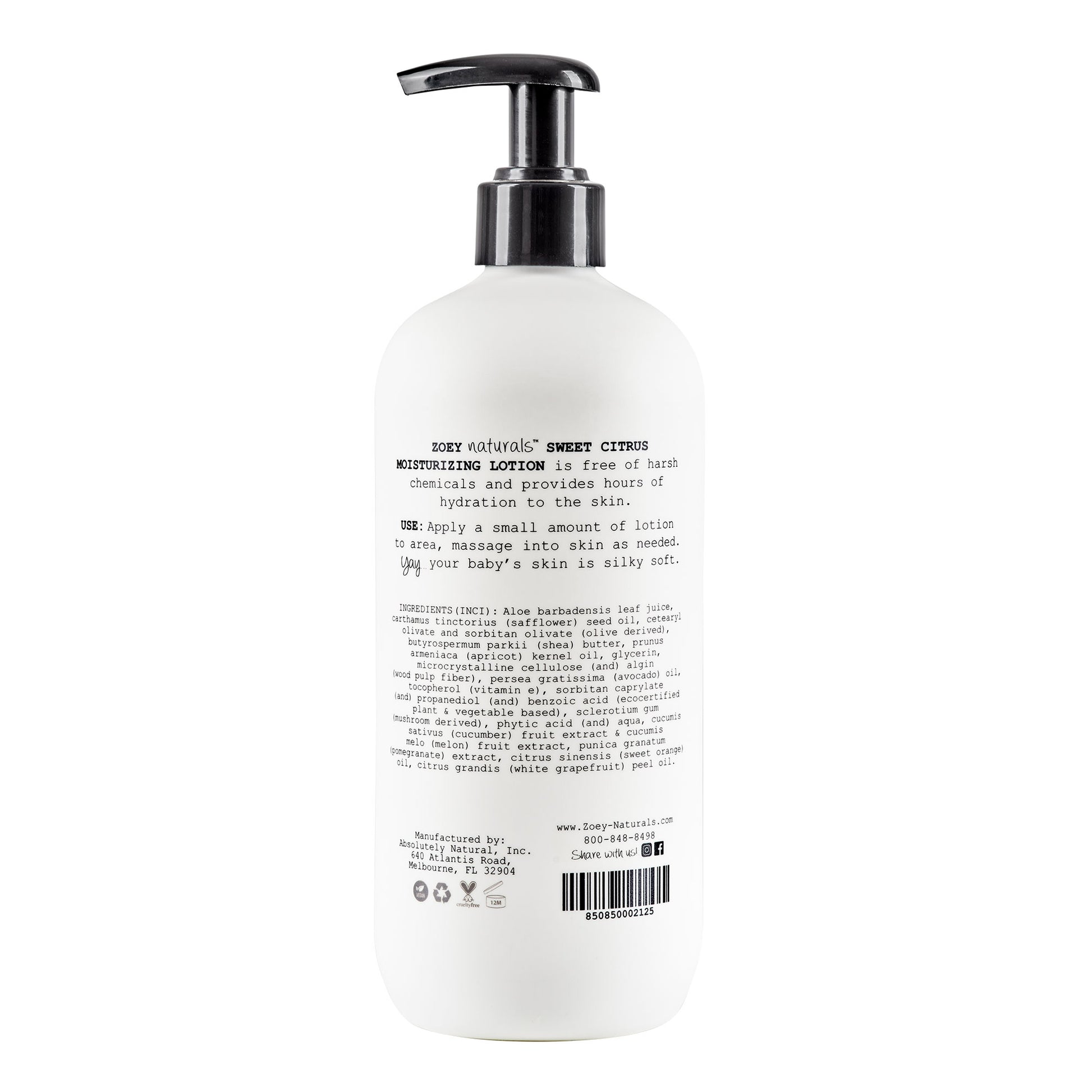 Zoey Naturals Moisturizing Lotion - 17 fl oz - Sweet Citrus