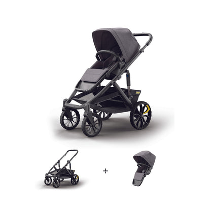 Veer Switch&Roll Luxe Bundle - &Roll Stroller Frame / Switchback Seat Luxe - Gray Granite
