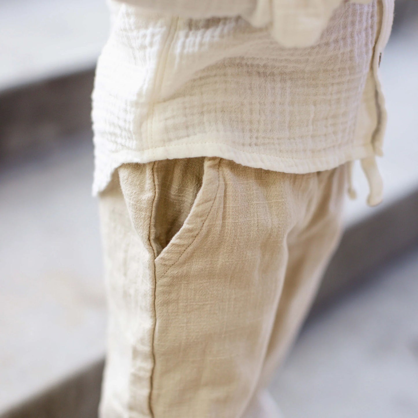 Burts Bees Button Down Boy Shirt & Pants Set