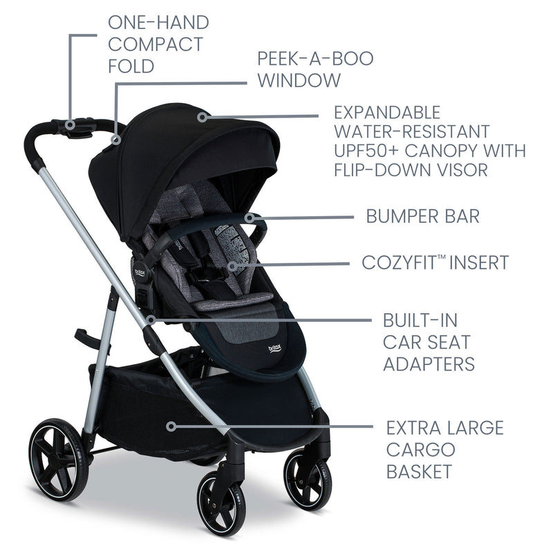 Britax Willow Grove SC Travel System - Pindot Onyx