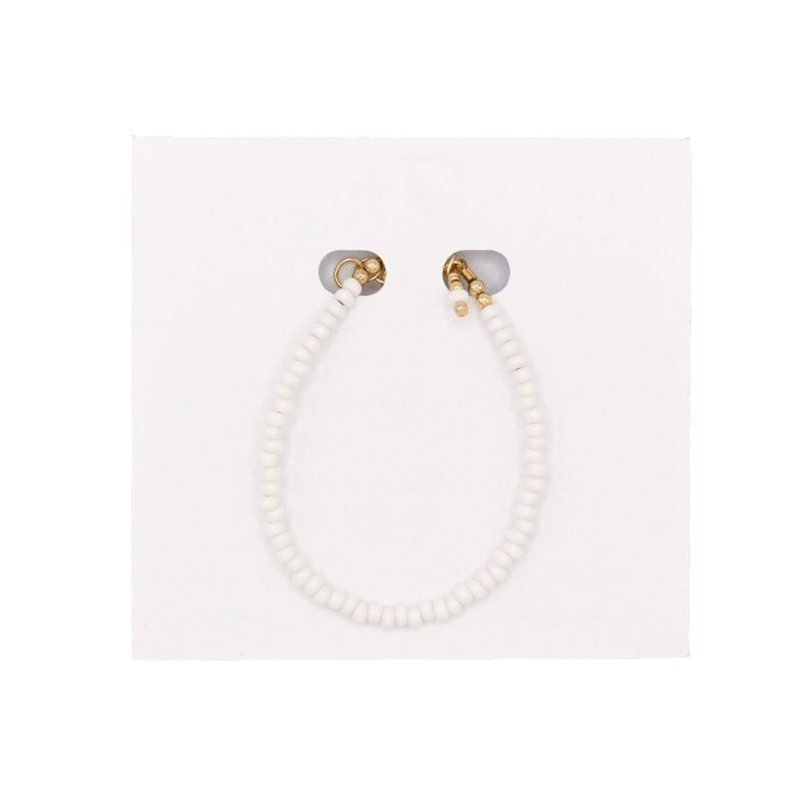 Quill and Goose 14K Gold Filled Bracelet - Mini Opaque White