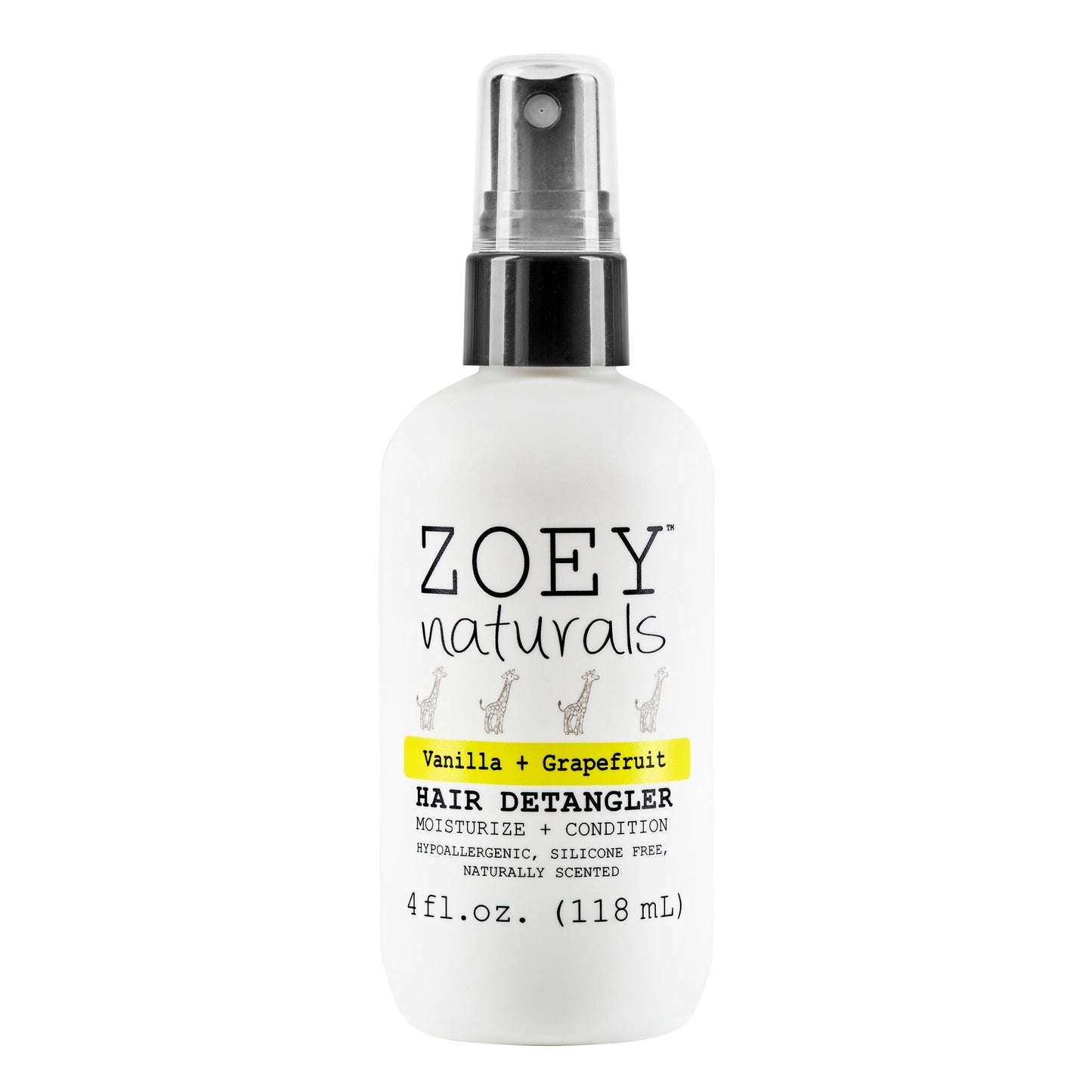 Zoey Naturals Hair Detangler - 4 fl oz - Vanilla + Grapefruit