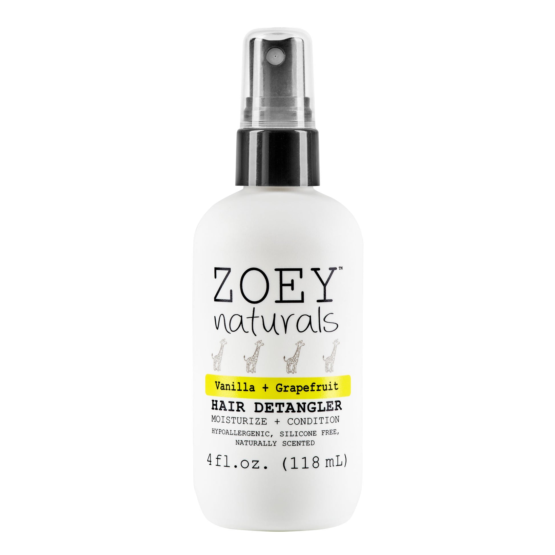 Zoey Naturals Hair Detangler - 4 fl oz - Vanilla + Grapefruit