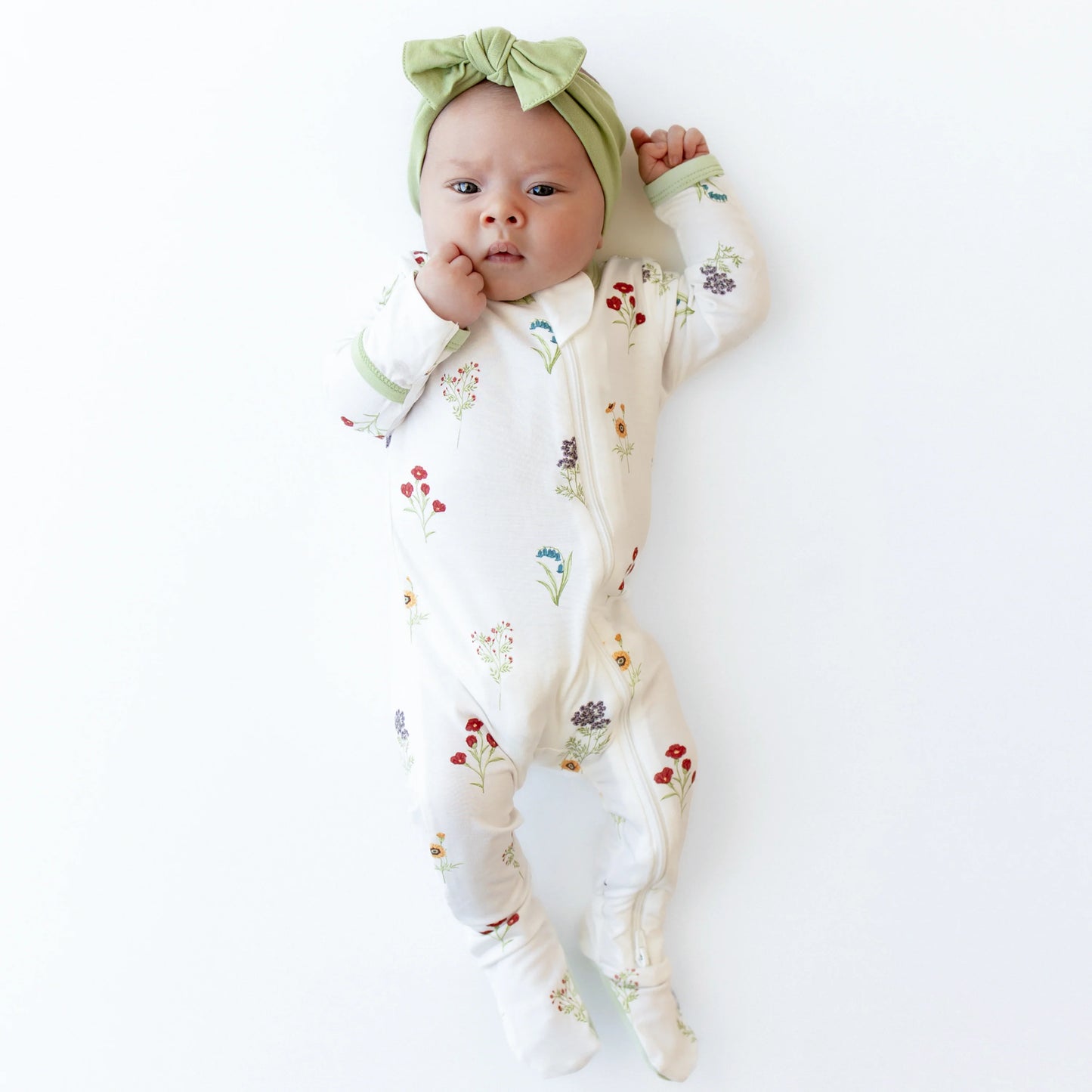 Kyte Baby Printed Zippered Footie - Wildflower