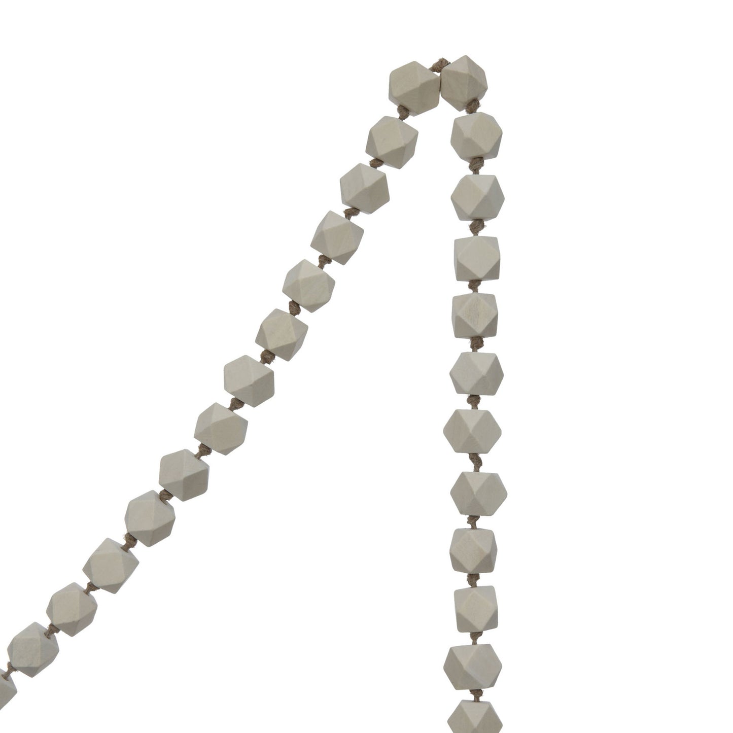 Creative Co-op Wood Bead Garland - 72" - Tetradecagons in Natural