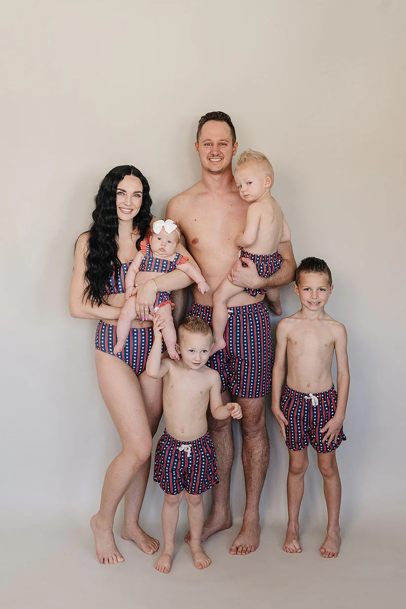 Mebie Baby Americana Ruffle Bikini Set