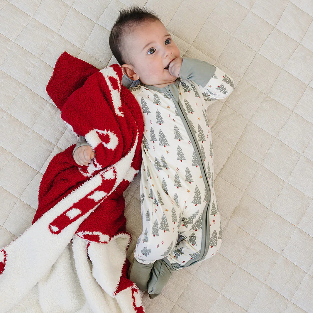 Mebie Baby Plush Blanket - Candy Cane