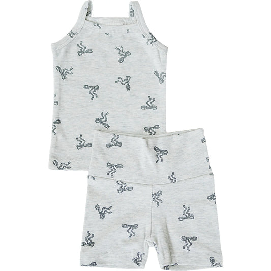 Mebie Baby Tank + Biker Short Set - Bow