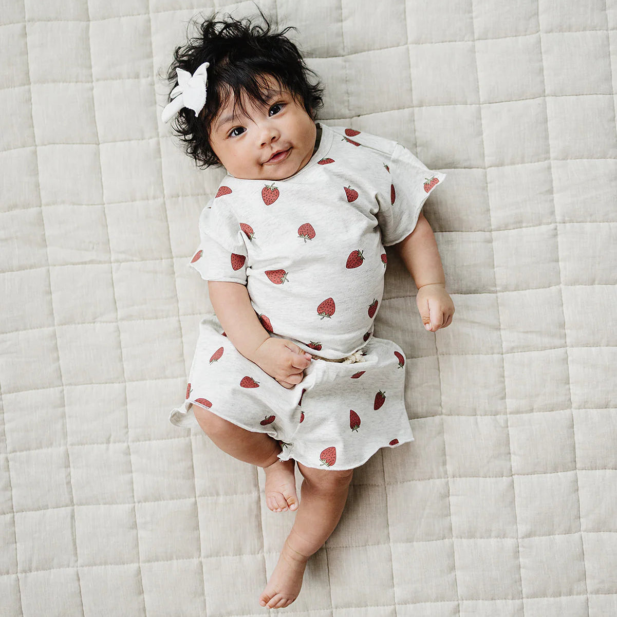 Mebie Baby Short Set - Strawberry