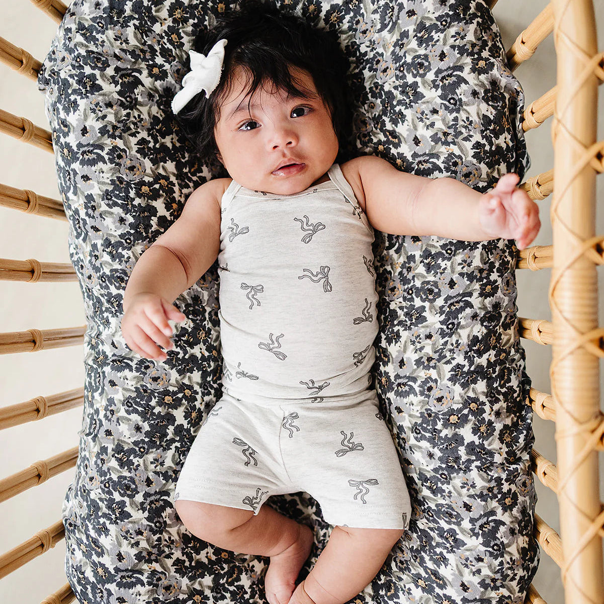 Mebie Baby Tank + Biker Short Set - Bow