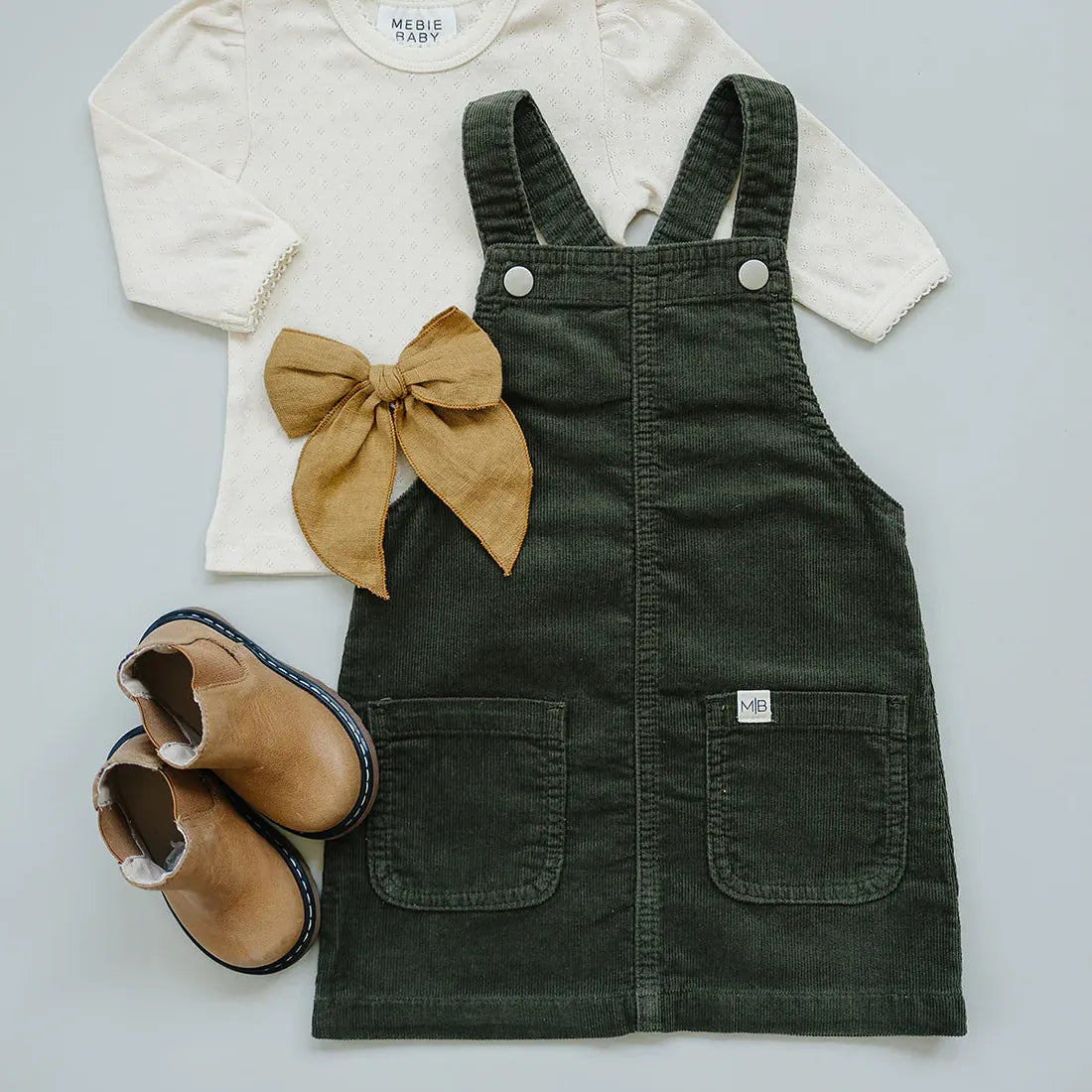 Mebie Baby Cream Pointelle Long Sleeve Tee
