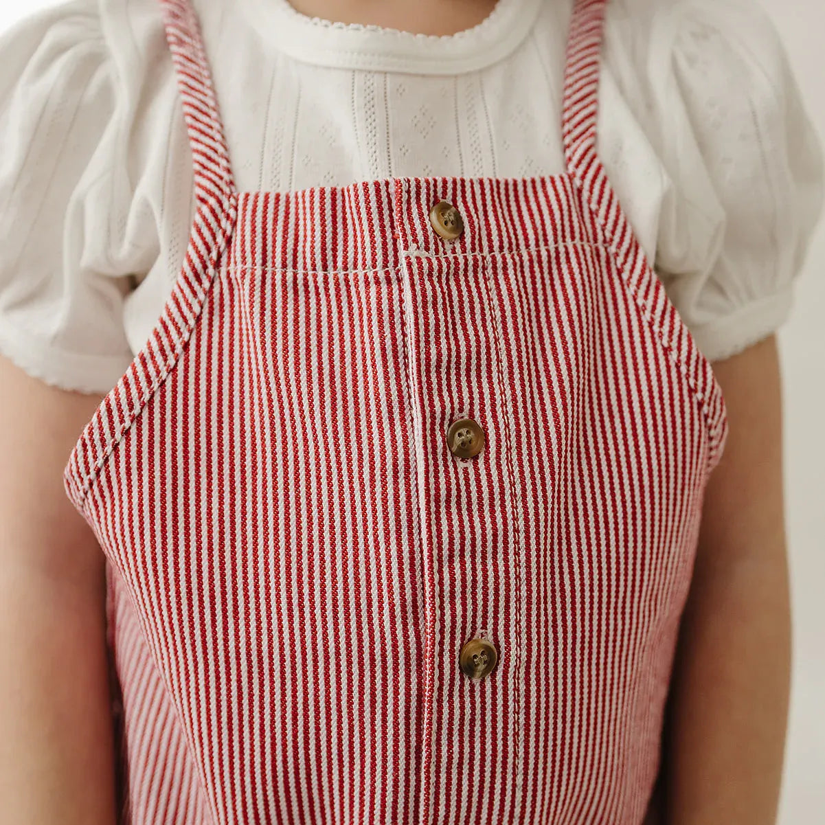 Mebie Baby Stripe Overalls - Red