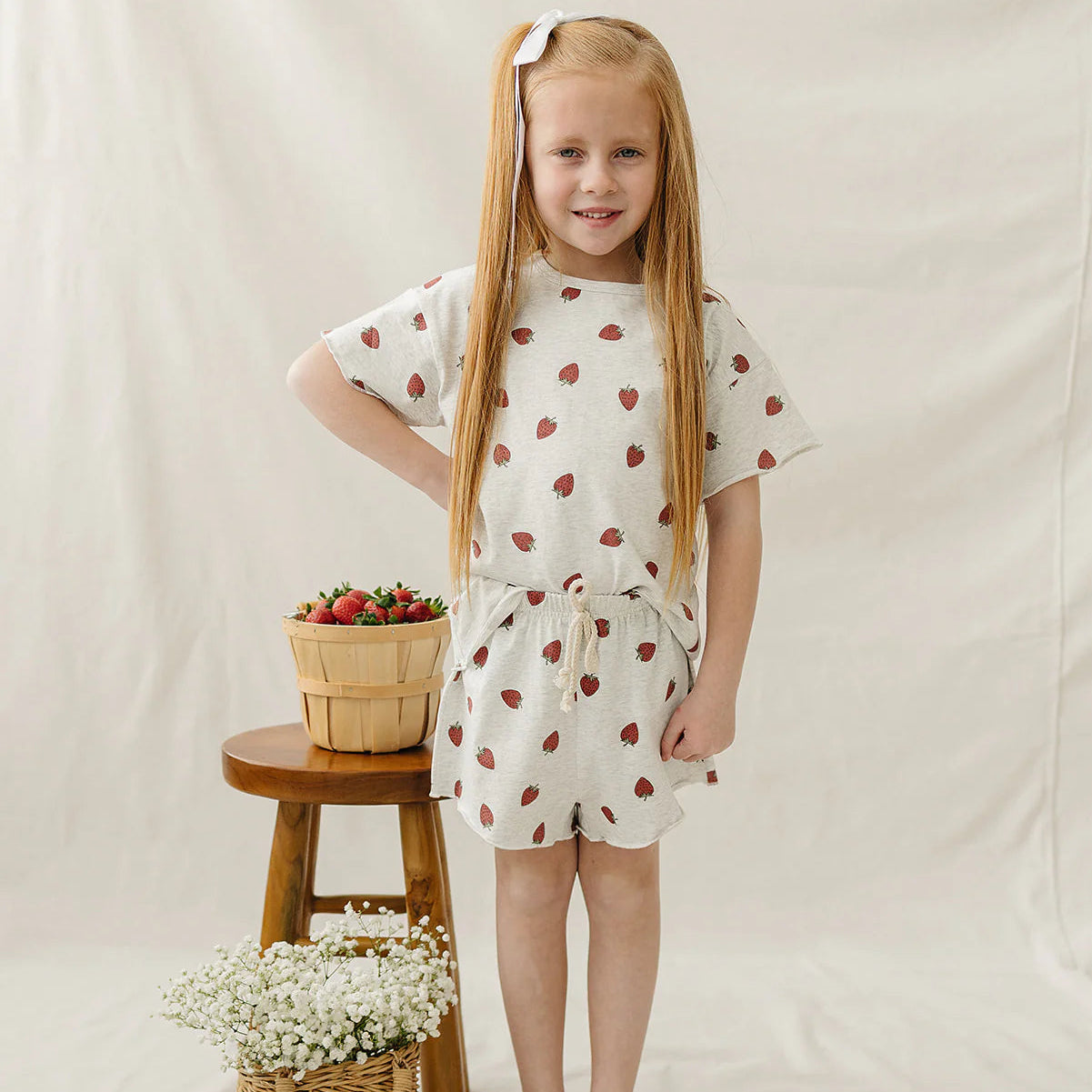 Mebie Baby Short Set - Strawberry