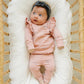 Mebie Baby Pink Ribbon Ruffle French Terry Set