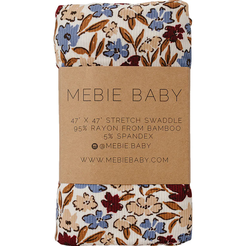 Mebie Baby Ribbed Bamboo Stretch Swaddle