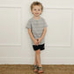 Mebie Baby Grey Stripe Button Tee
