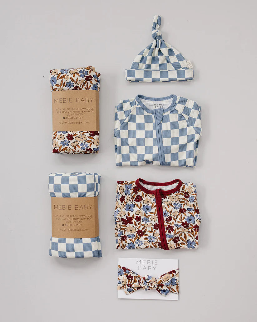 Mebie Baby Bamboo Zipper Footie - Desert Floral