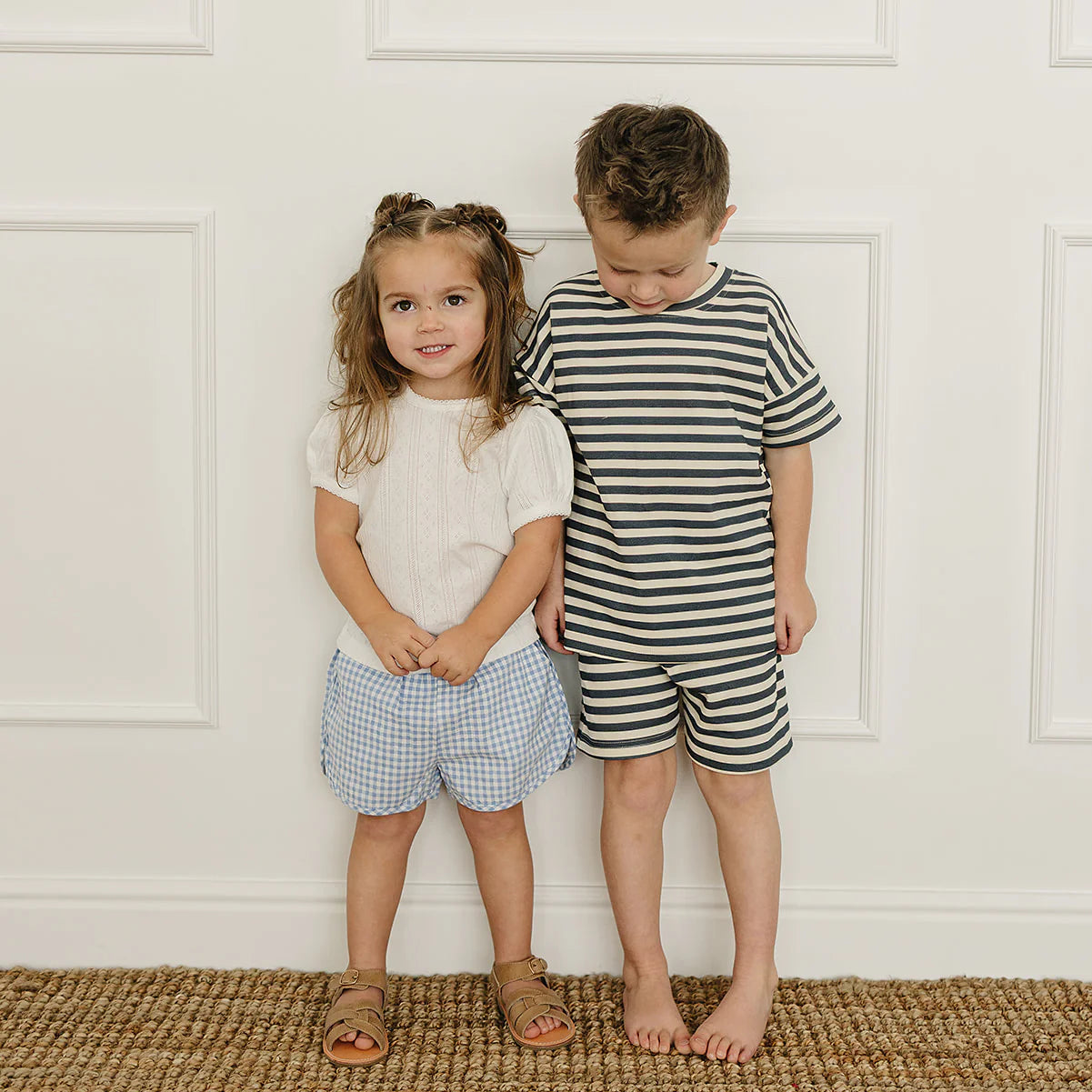 Mebie Baby Gingham Shorts - Blue
