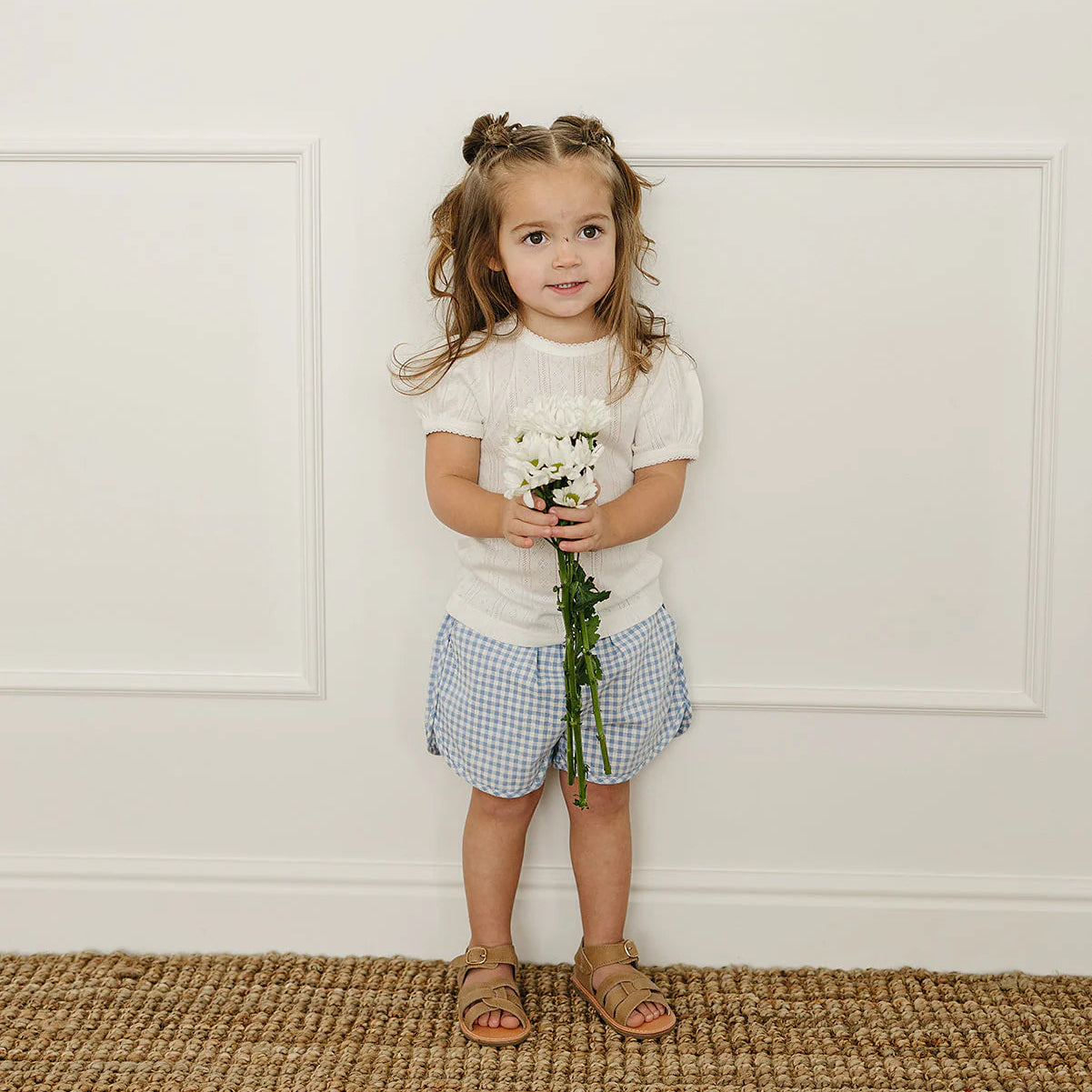 Mebie Baby Gingham Shorts - Blue