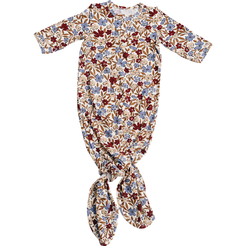 Mebie Baby Ribbed Bamboo Knot Gown