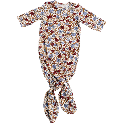 Mebie Baby Ribbed Bamboo Knot Gown