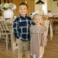 Mebie Baby Navy Plaid Button up