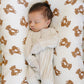 Mebie Baby Ribbed Bamboo Zipper Footie - Taupe Stripe