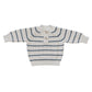 Mebie Baby Button Knit Sweater - Charcoal Stripe