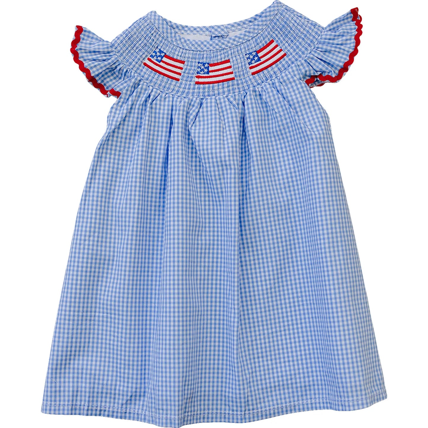 Mebie Baby Flag Gingham Smocked Dress