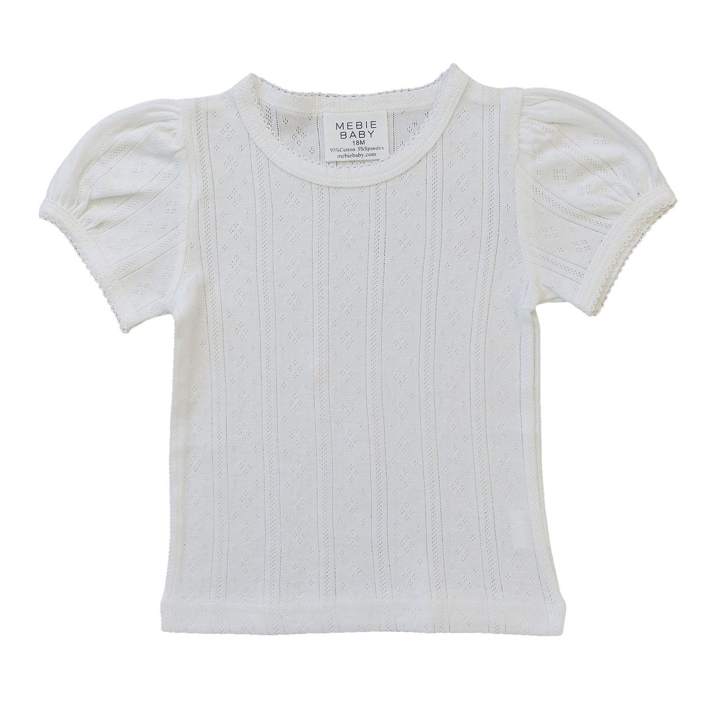 Mebie Baby White Pointelle Tee