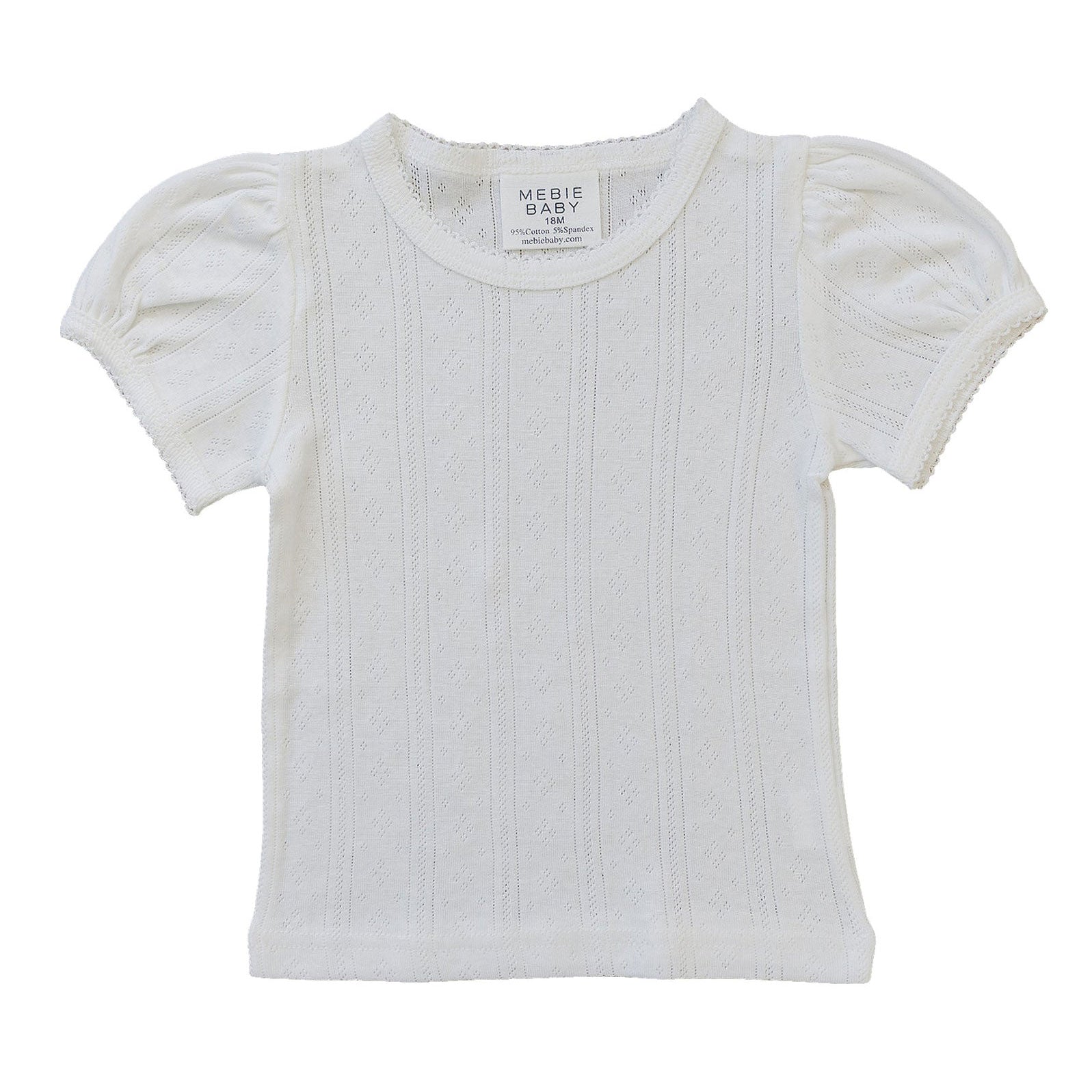 Mebie Baby White Pointelle Tee