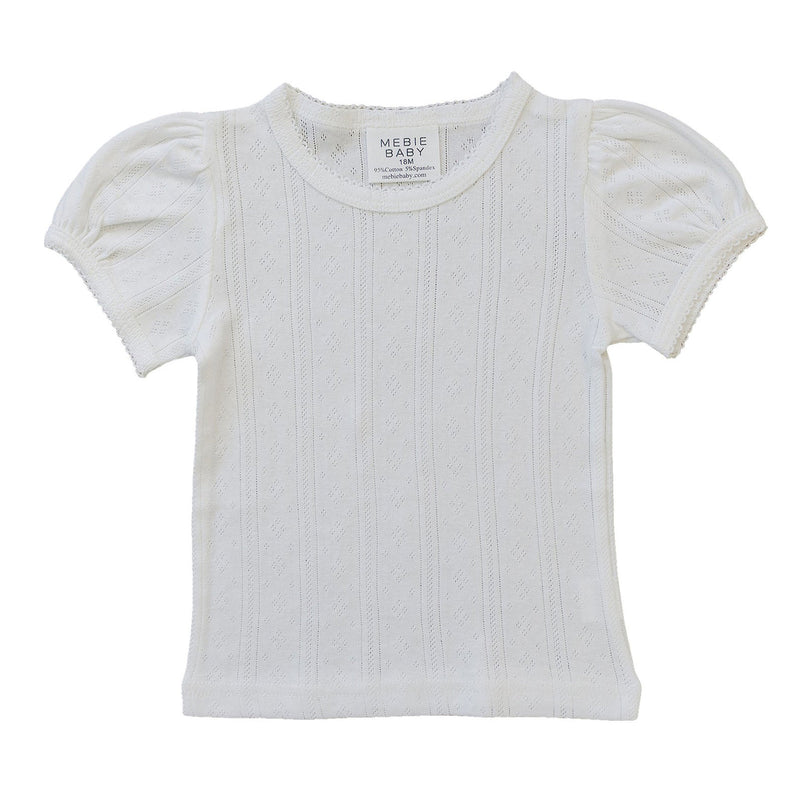 Mebie Baby White Pointelle Tee