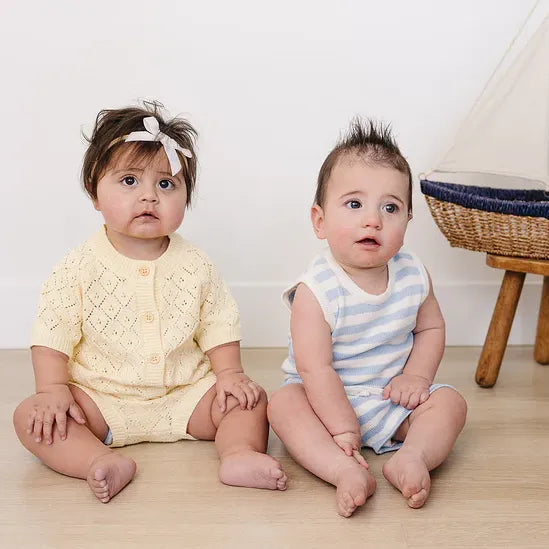 Mebie Baby Yellow Cardigan Bloomer Set