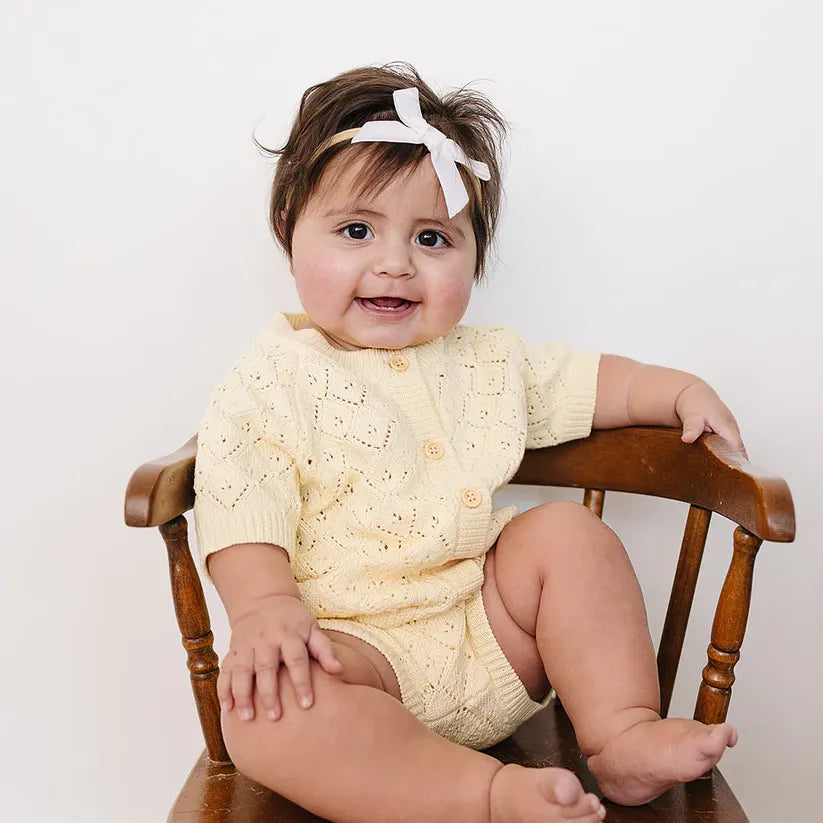 Mebie Baby Yellow Cardigan Bloomer Set