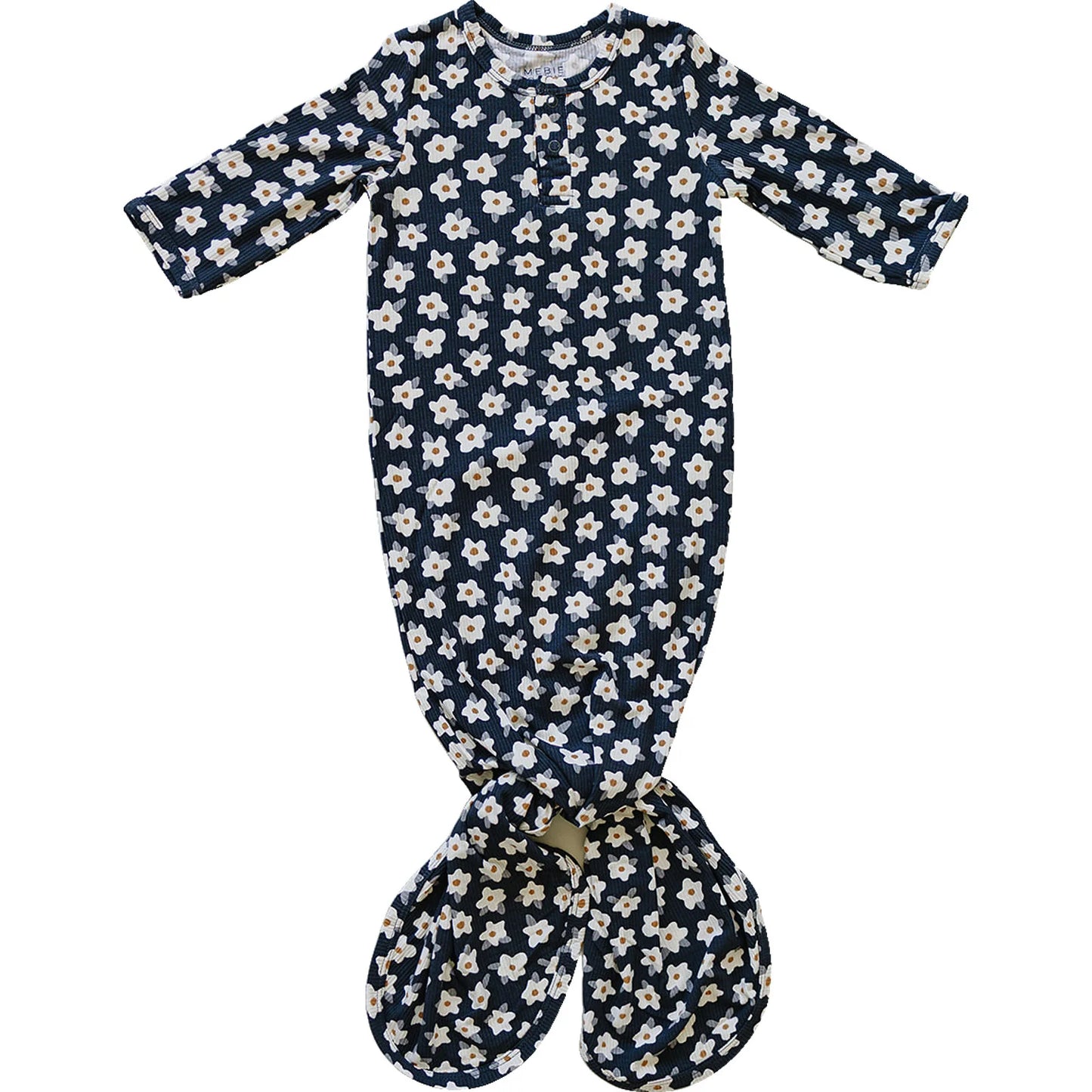 Mebie Baby Ribbed Bamboo Knot Gown