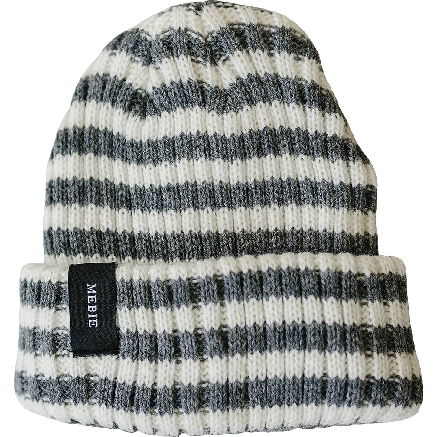 Mebie Baby Chunky Knit Beanie - Grey & White