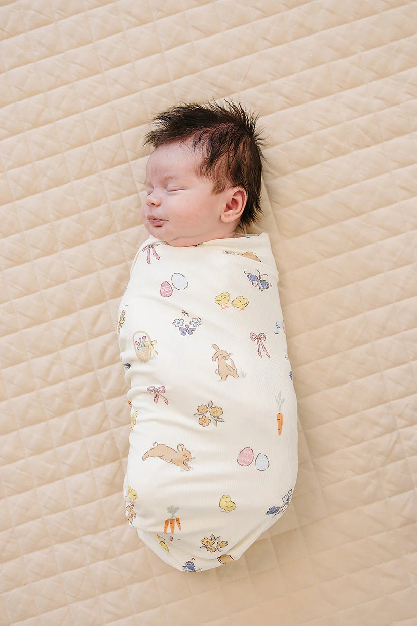 Mebie Baby Easter Ribbed Bamboo Stretch Swaddle