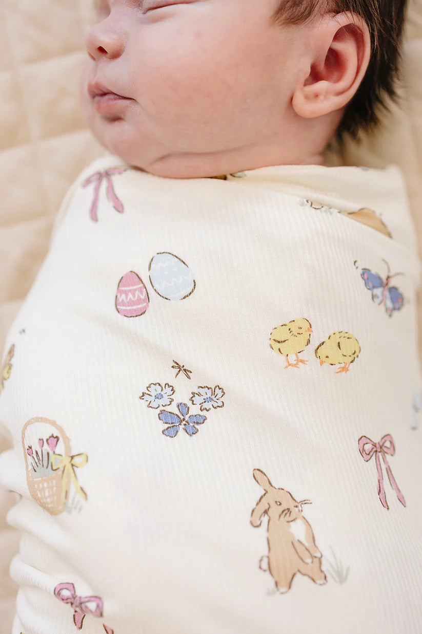 Mebie Baby Easter Ribbed Bamboo Stretch Swaddle